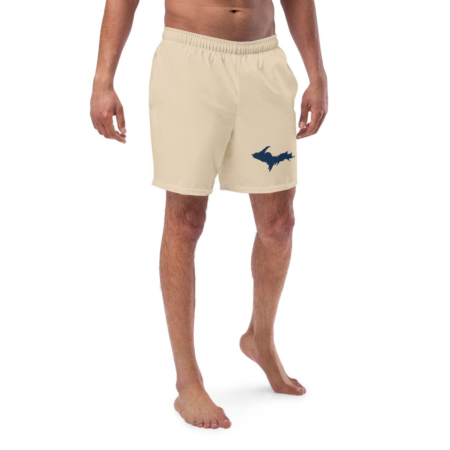 Michigan Upper Peninsula Men's Swim Trunks (w/ UP Outline) | Canvas Color