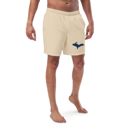 Michigan Upper Peninsula Men's Swim Trunks (w/ UP Outline) | Canvas Color