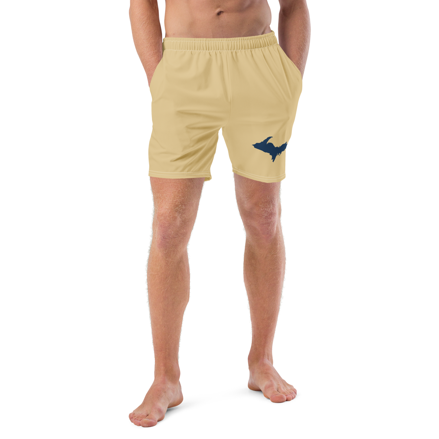 Michigan Upper Peninsula Men's Swim Trunks (w/ UP Outline) | Maple Color