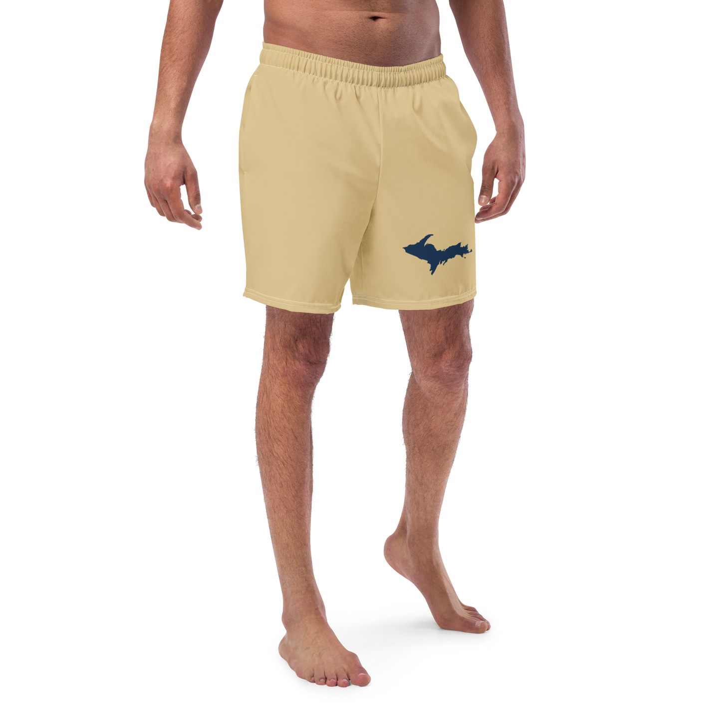 Michigan Upper Peninsula Men's Swim Trunks (w/ UP Outline) | Maple Color