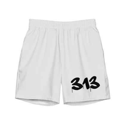 Detroit '313' Men's Swim Trunks | Birch Bark White