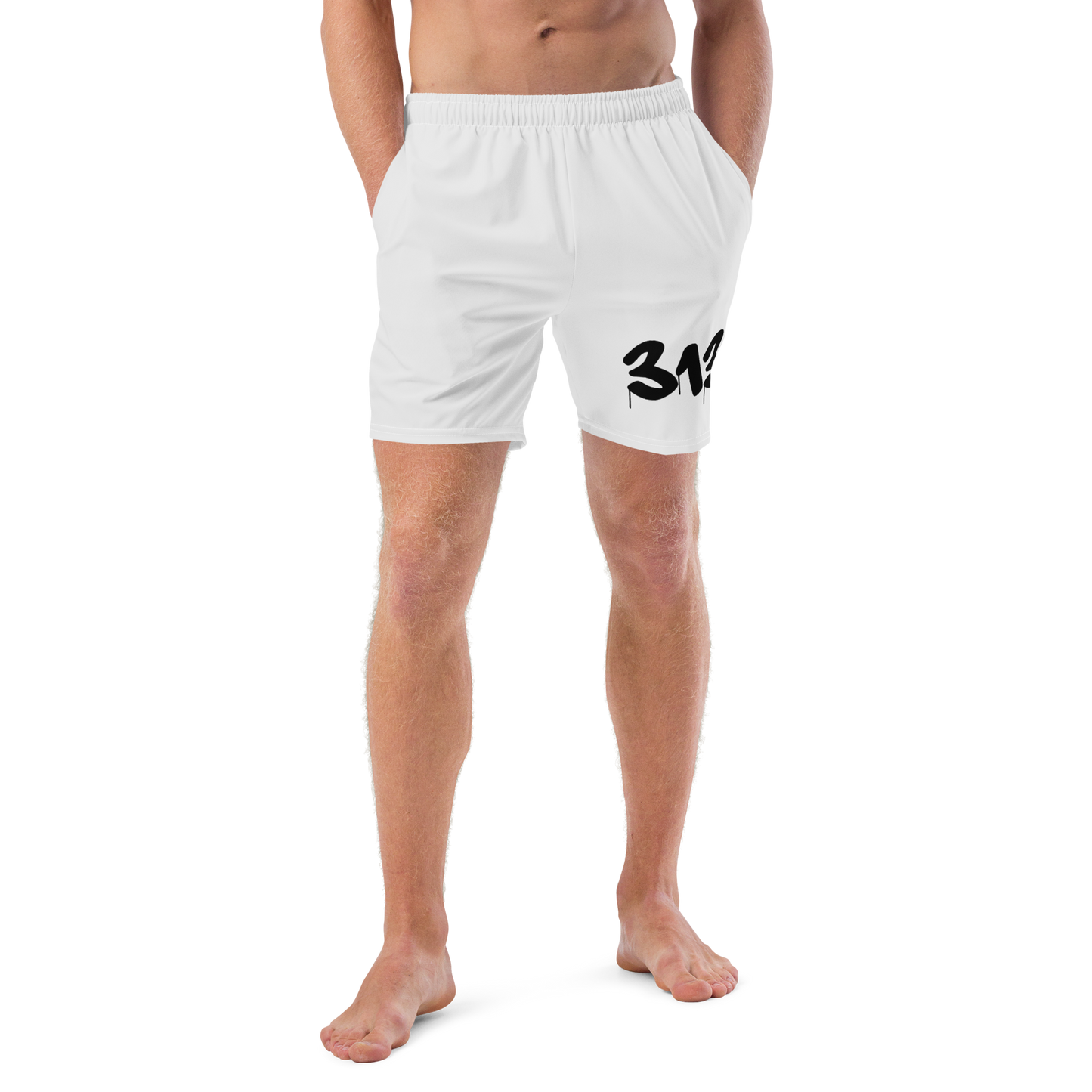 Detroit '313' Men's Swim Trunks | Birch Bark White