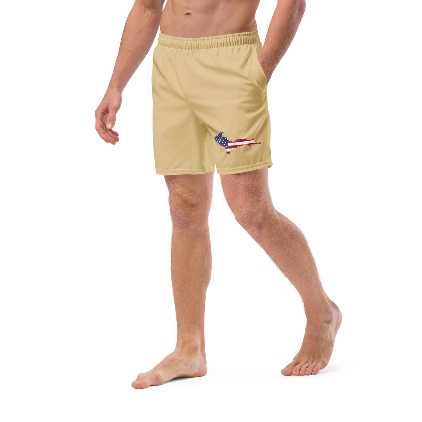 Michigan Upper Peninsula Men's Swim Trunks (w/ UP USA Flag ) | Maple