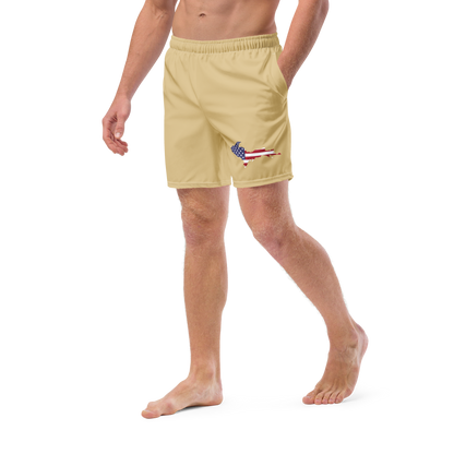 Michigan Upper Peninsula Men's Swim Trunks (w/ UP USA Flag ) | Maple