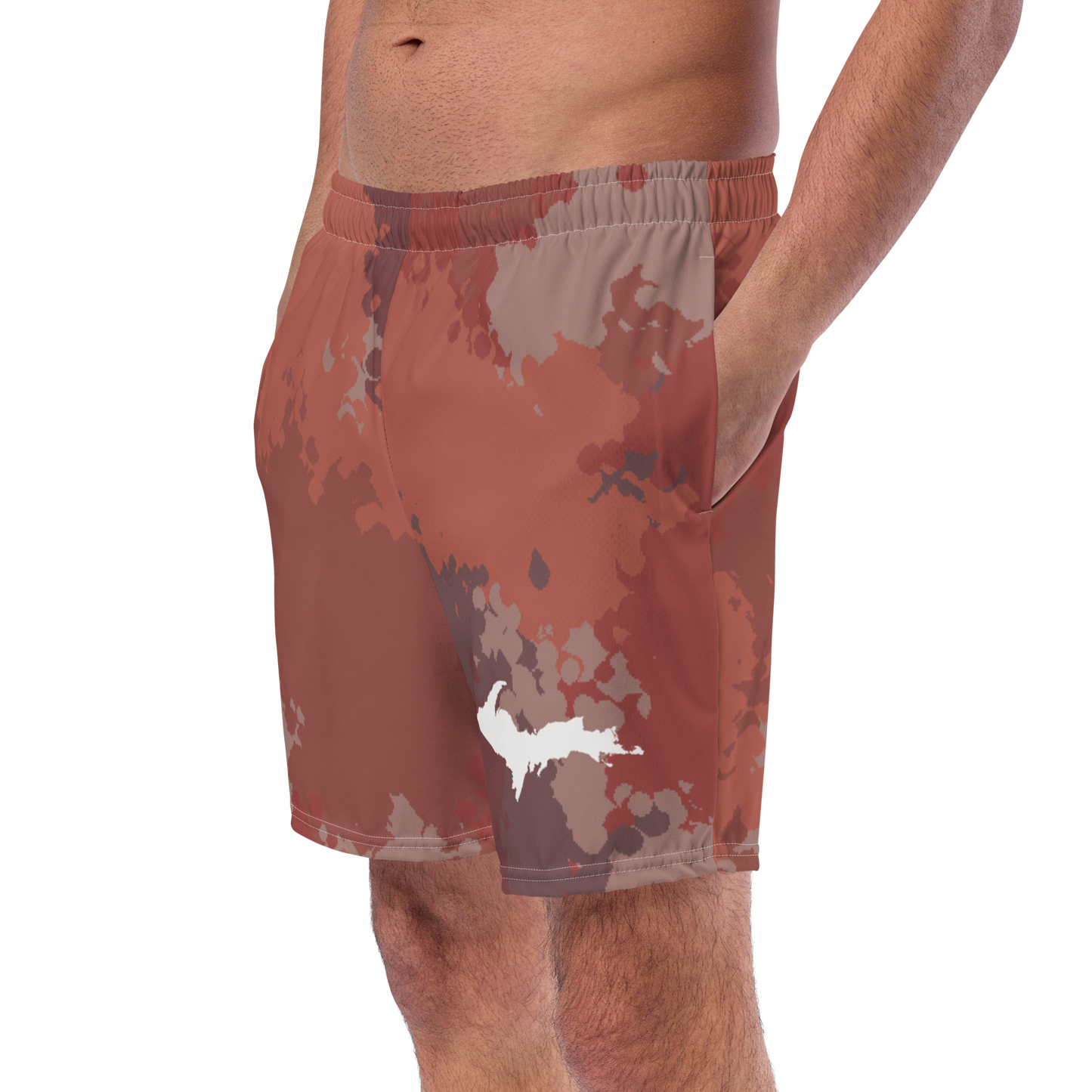 Michigan Upper Peninsula Men's Swim Trunks (w/ UP Outline) | Ore Dock Camo