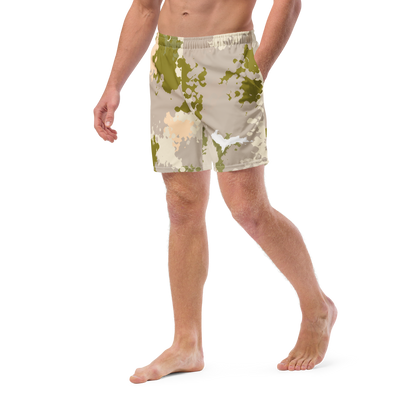 Michigan Upper Peninsula Men's Swim Trunks (w/ UP Outline) | Rosy Mound Camo