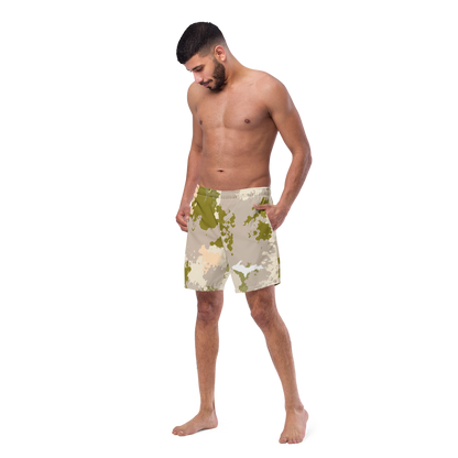 Michigan Upper Peninsula Men's Swim Trunks (w/ UP Outline) | Rosy Mound Camo