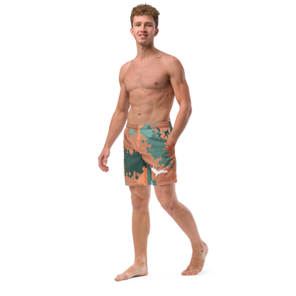 Michigan Upper Peninsula Men's Swim Trunks (w/ UP Outline) | Copper Country Camo