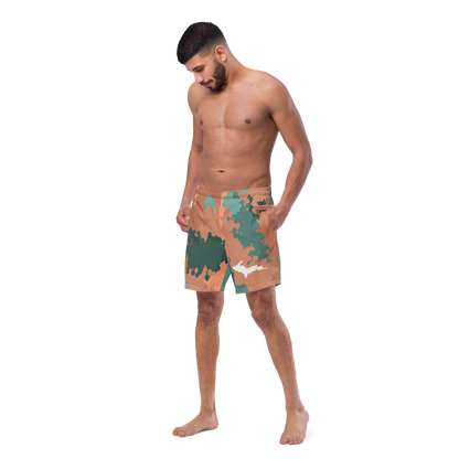 Michigan Upper Peninsula Men's Swim Trunks (w/ UP Outline) | Copper Country Camo