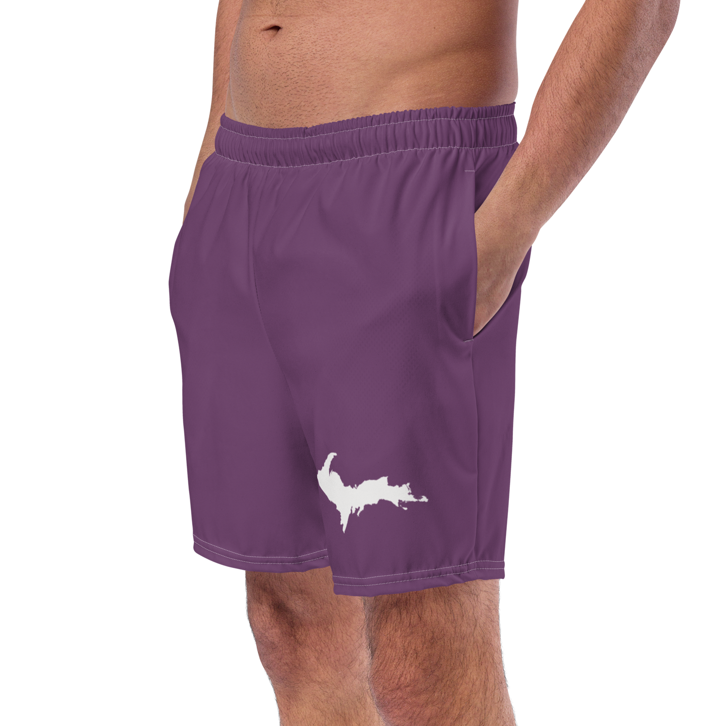 Michigan Upper Peninsula Men's Swim Trunks (w/ UP Outline) | Plum