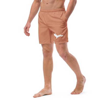 Michigan Upper Peninsula Men's Swim Trunks (w/ UP Outline) | Copper Color