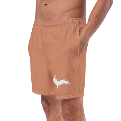 Michigan Upper Peninsula Men's Swim Trunks (w/ UP Outline) | Copper Color