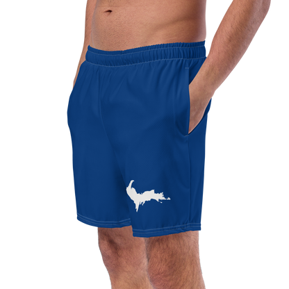 Michigan Upper Peninsula Men's Swim Trunks (w/ UP Outline) | Dearborn Blue