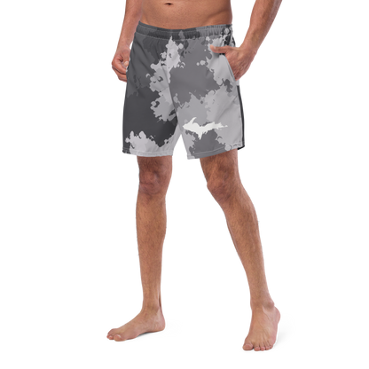 Michigan Upper Peninsula Men's Swim Trunks (w/ UP Outline) | Iron Ore Camo