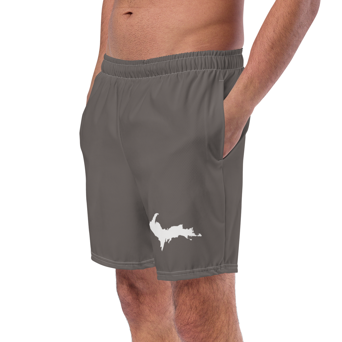 Michigan Upper Peninsula Men's Swim Trunks (w/ UP Outline ) | Warren Tank Grey