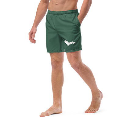 Michigan Upper Peninsula Men's Swim Trunks (w/ UP Outline ) | Ginger Ale Green