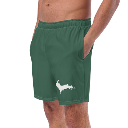 Michigan Upper Peninsula Men's Swim Trunks (w/ UP Outline ) | Ginger Ale Green