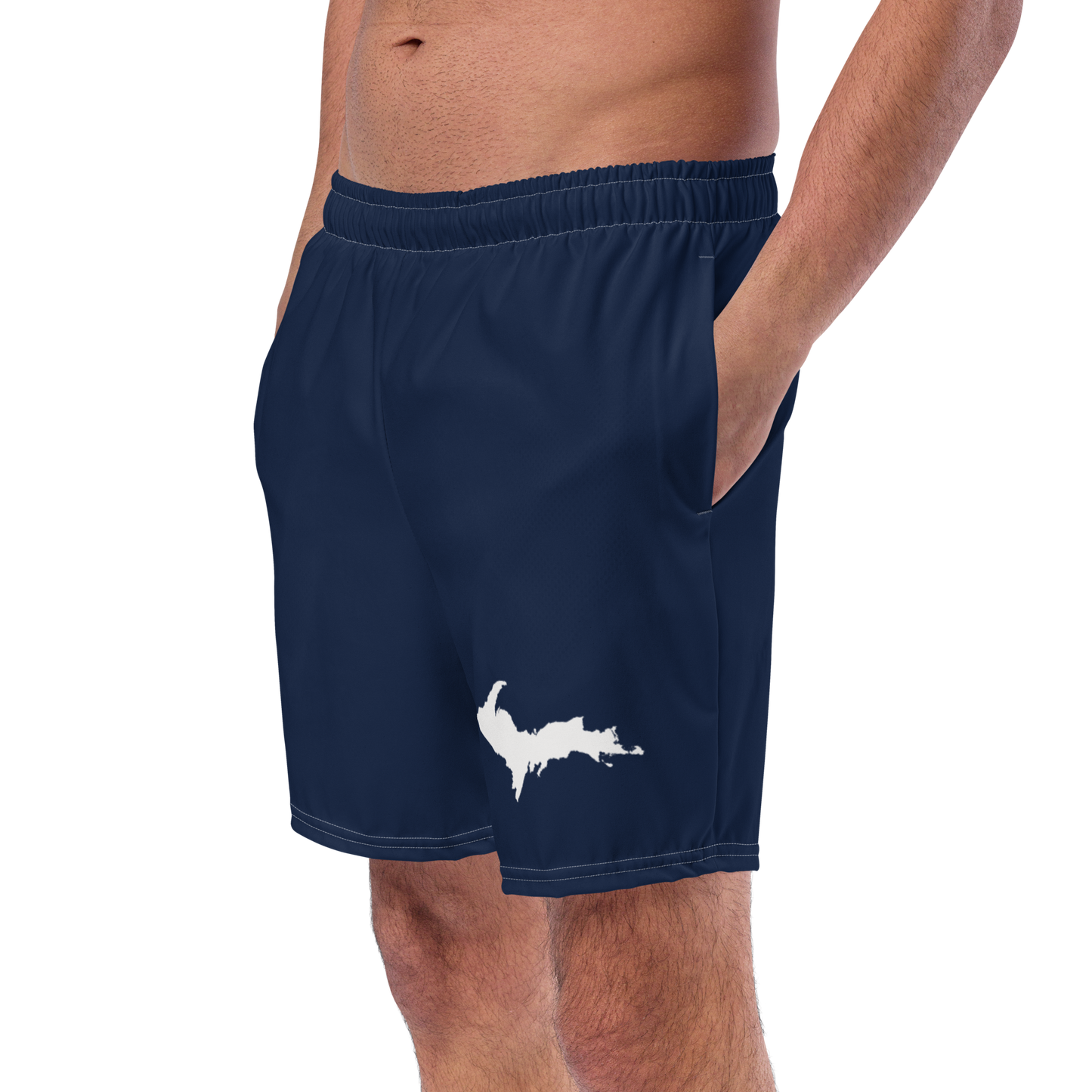 Michigan Upper Peninsula Men's Swim Trunks (w/ UP Outline ) | Navy