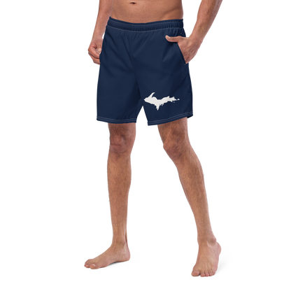 Michigan Upper Peninsula Men's Swim Trunks (w/ UP Outline ) | Navy