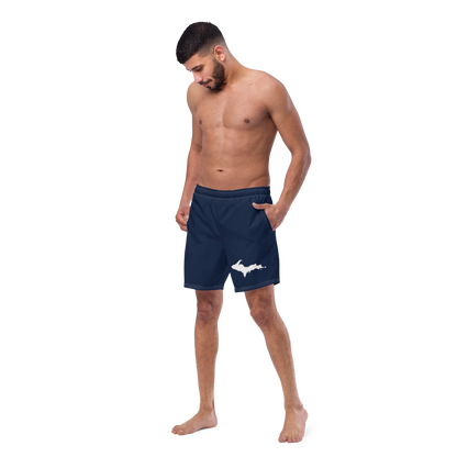 Michigan Upper Peninsula Men's Swim Trunks (w/ UP Outline ) | Navy