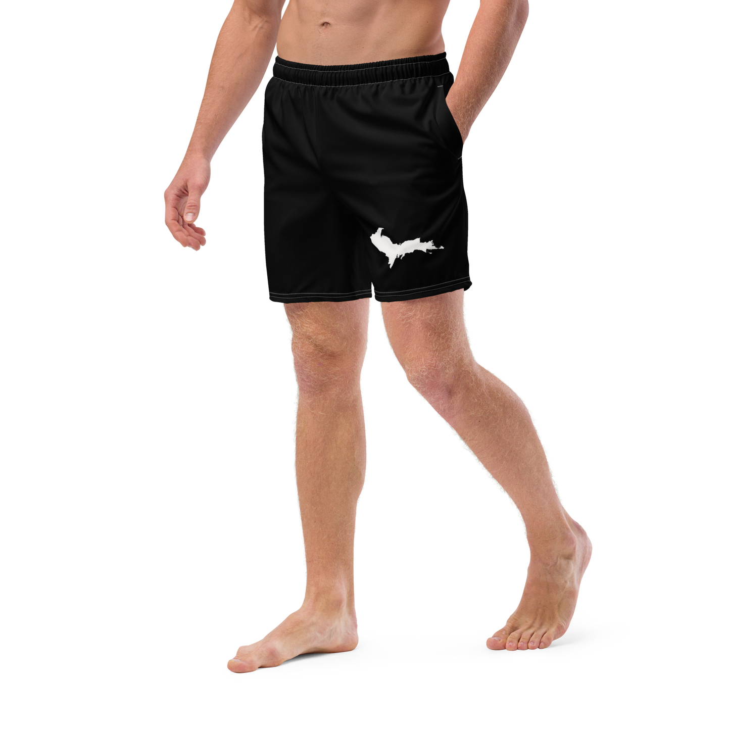 Michigan Upper Peninsula Men's Swim Trunks (w/ UP Outline ) | Black