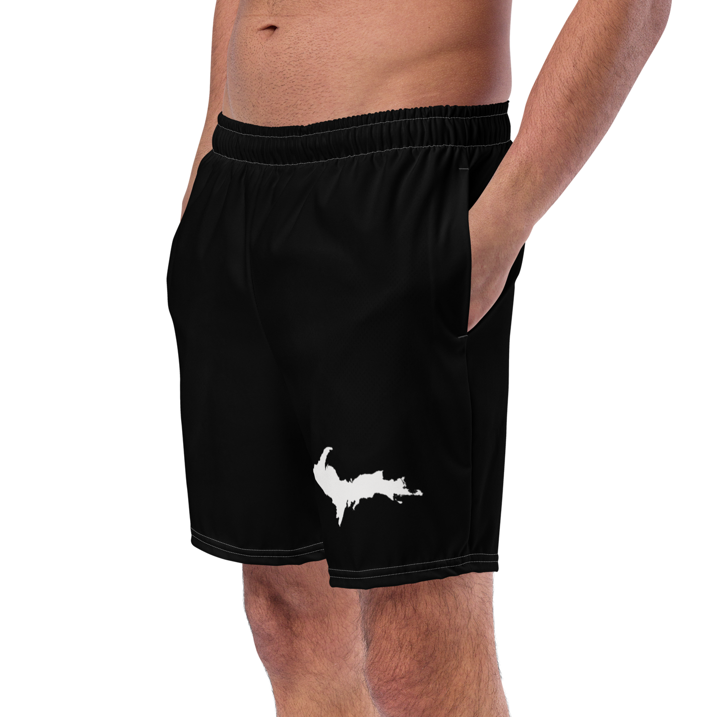 Michigan Upper Peninsula Men's Swim Trunks (w/ UP Outline ) | Black