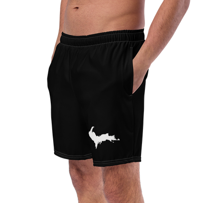 Michigan Upper Peninsula Men's Swim Trunks (w/ UP Outline ) | Black