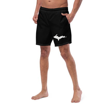 Michigan Upper Peninsula Men's Swim Trunks (w/ UP Outline ) | Black