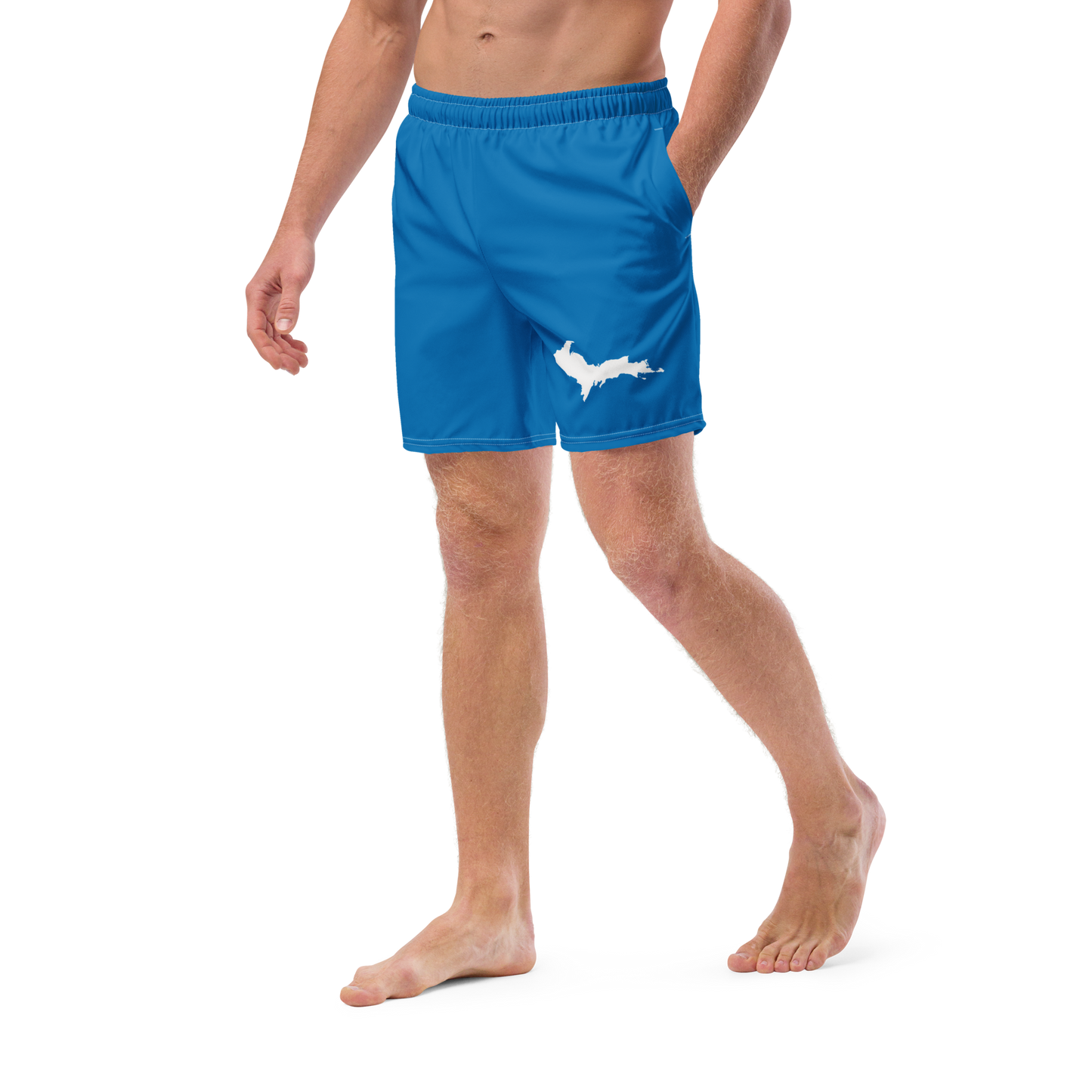 Michigan Upper Peninsula Men's Swim Trunks (w/ UP Outline ) | Azure