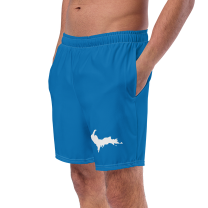 Michigan Upper Peninsula Men's Swim Trunks (w/ UP Outline ) | Azure