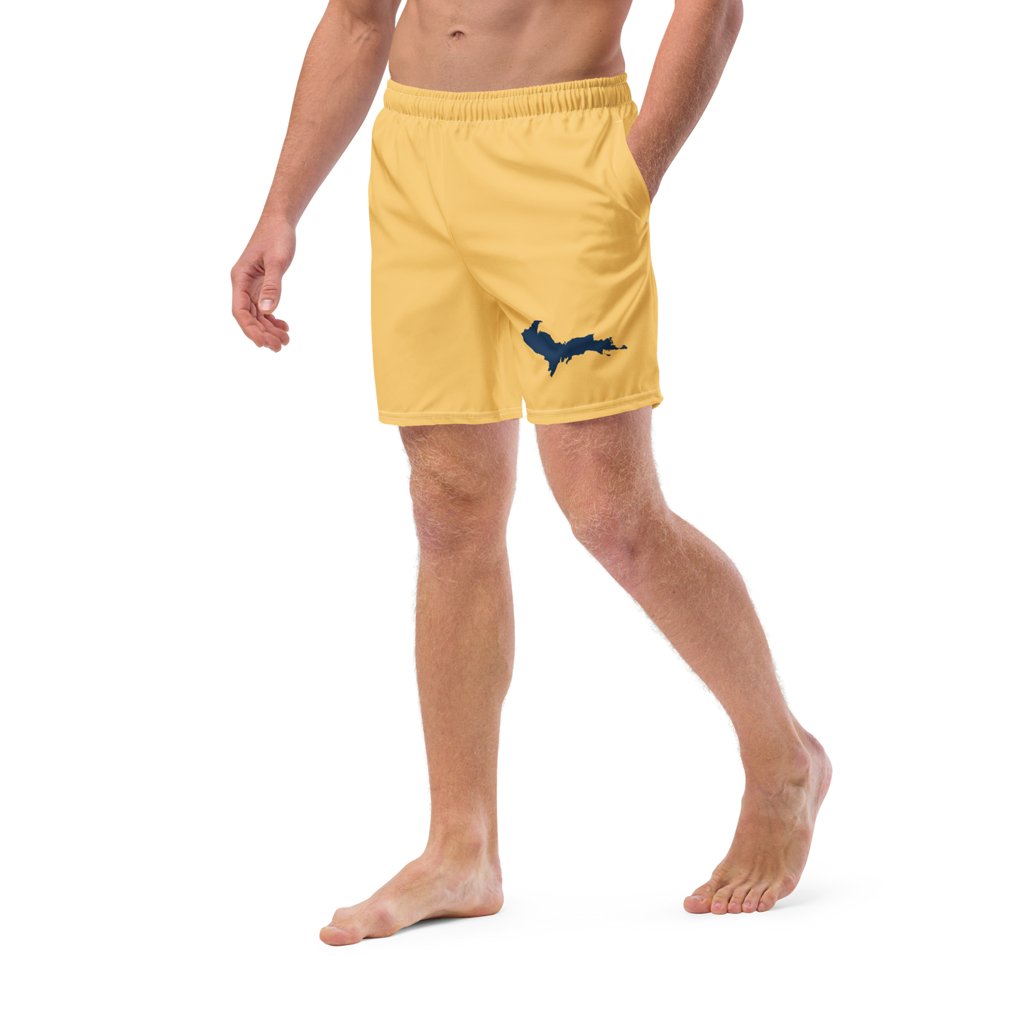 Michigan Upper Peninsula Men's Swim Trunks (w/ UP Outline ) | Citrine