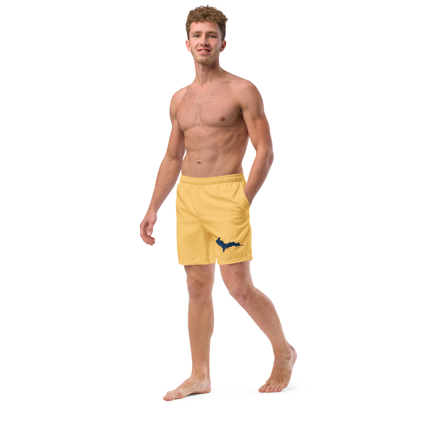 Michigan Upper Peninsula Men's Swim Trunks (w/ UP Outline ) | Citrine