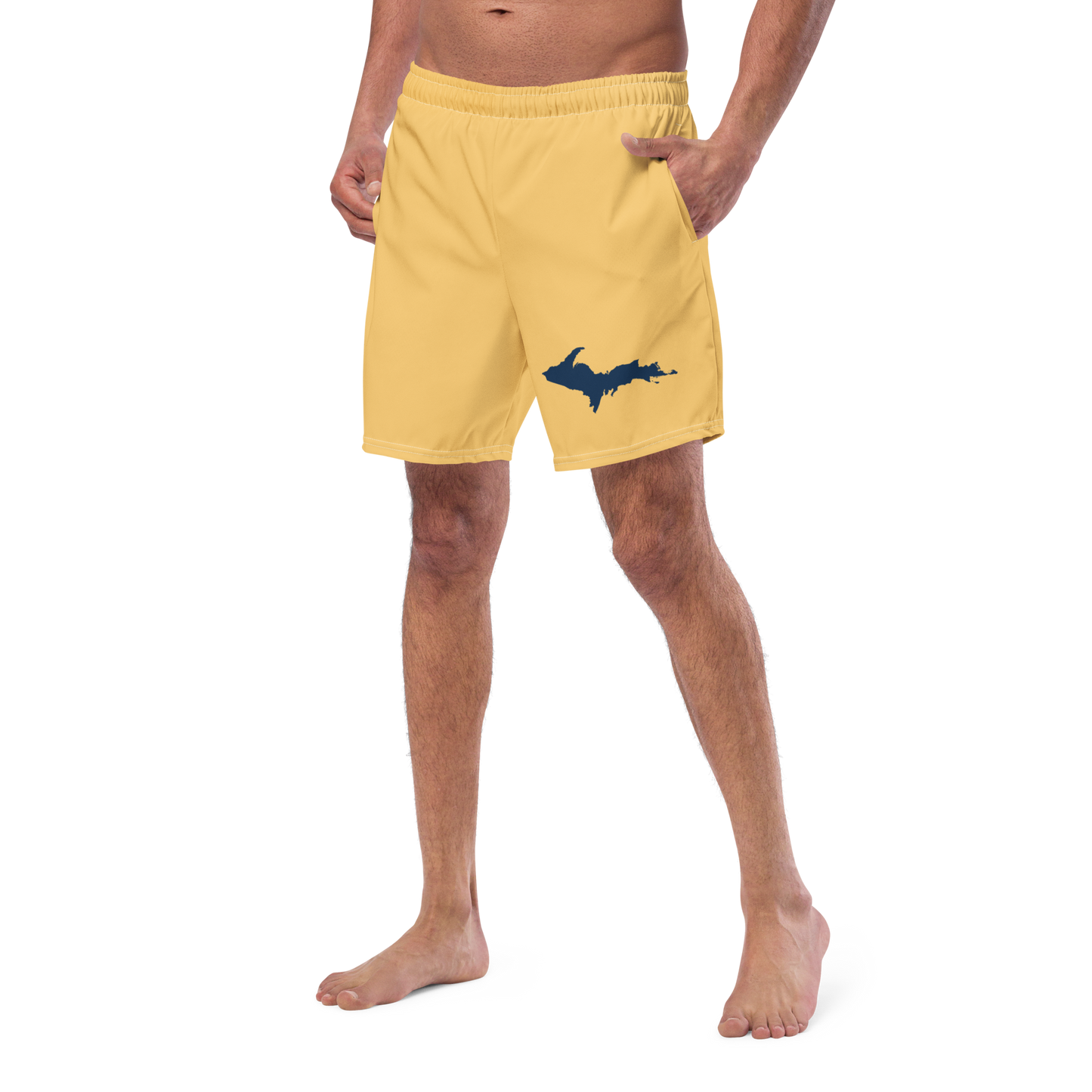 Michigan Upper Peninsula Men's Swim Trunks (w/ UP Outline ) | Citrine