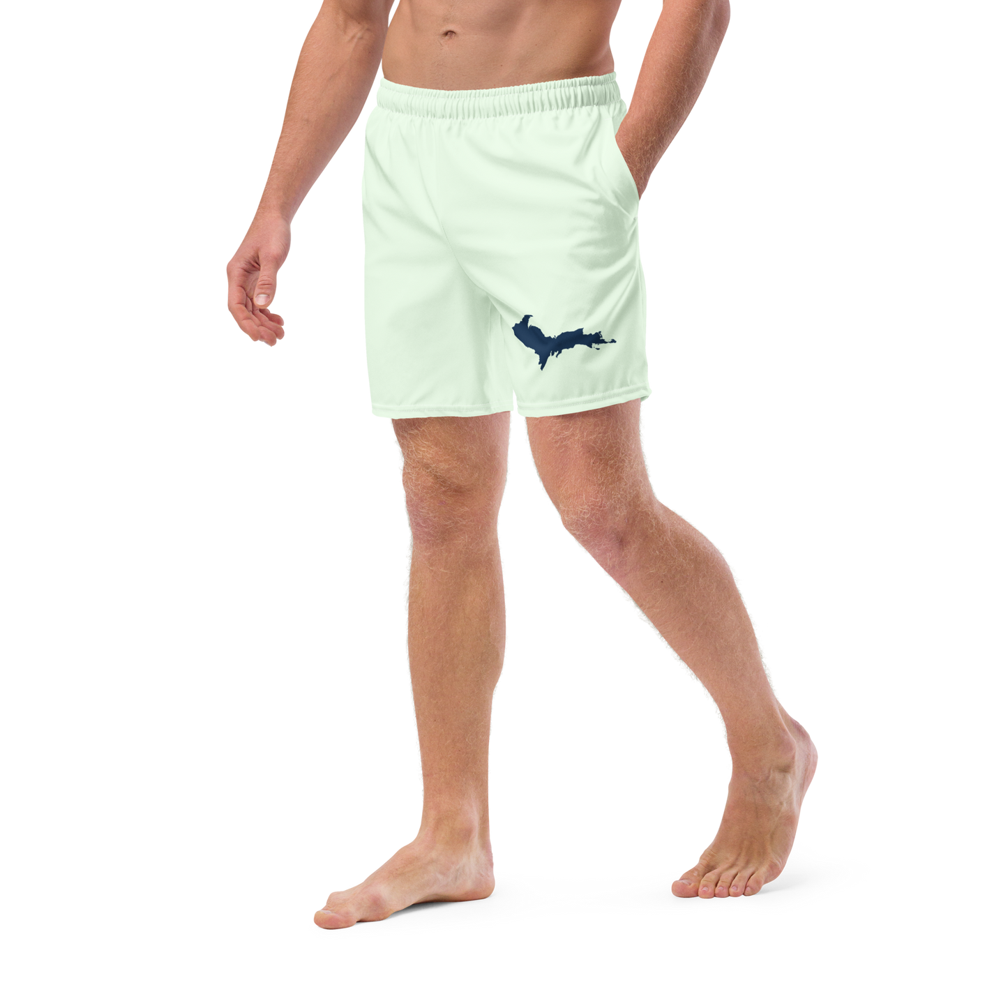 Michigan Upper Peninsula Men's Swim Trunks (w/ UP Outline ) | Dew Green