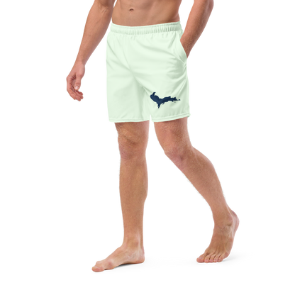 Michigan Upper Peninsula Men's Swim Trunks (w/ UP Outline ) | Dew Green