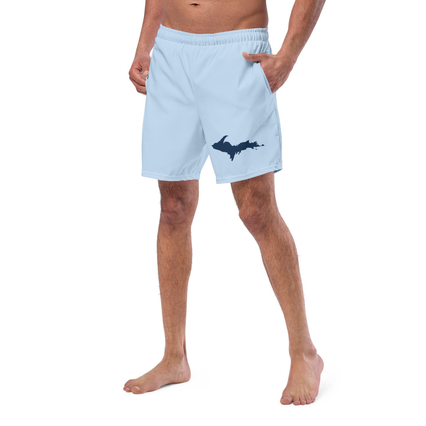 Michigan Upper Peninsula Men's Swim Trunks (w/ UP Outline) | Navy