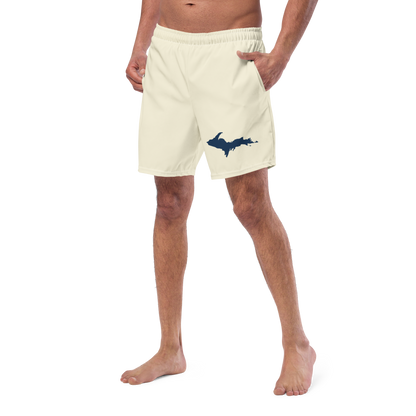 Michigan Upper Peninsula Men's Swim Trunks (w/ UP Outline ) | Ivory