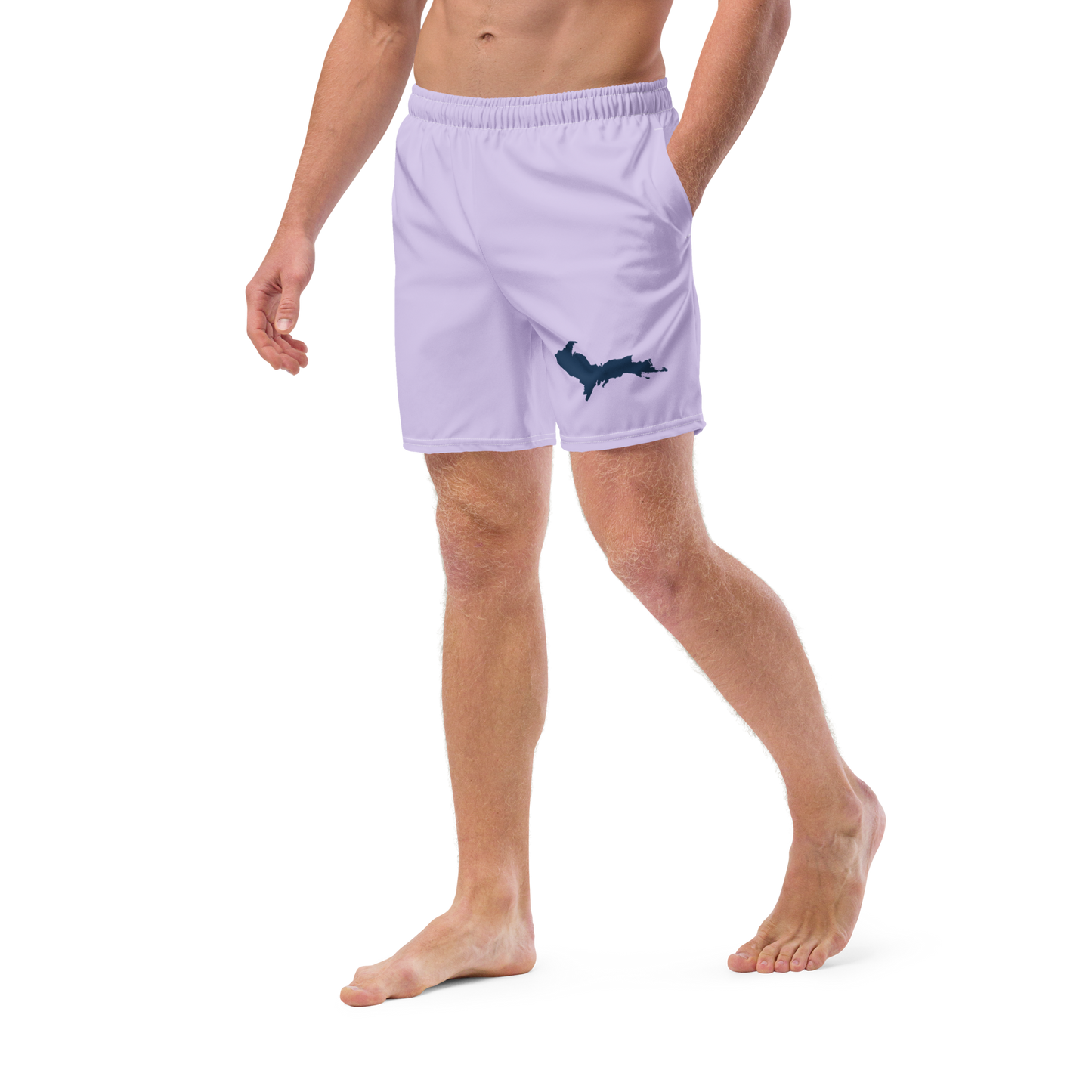 Michigan Upper Peninsula Men's Swim Trunks (w/ UP Outline ) | Lavender