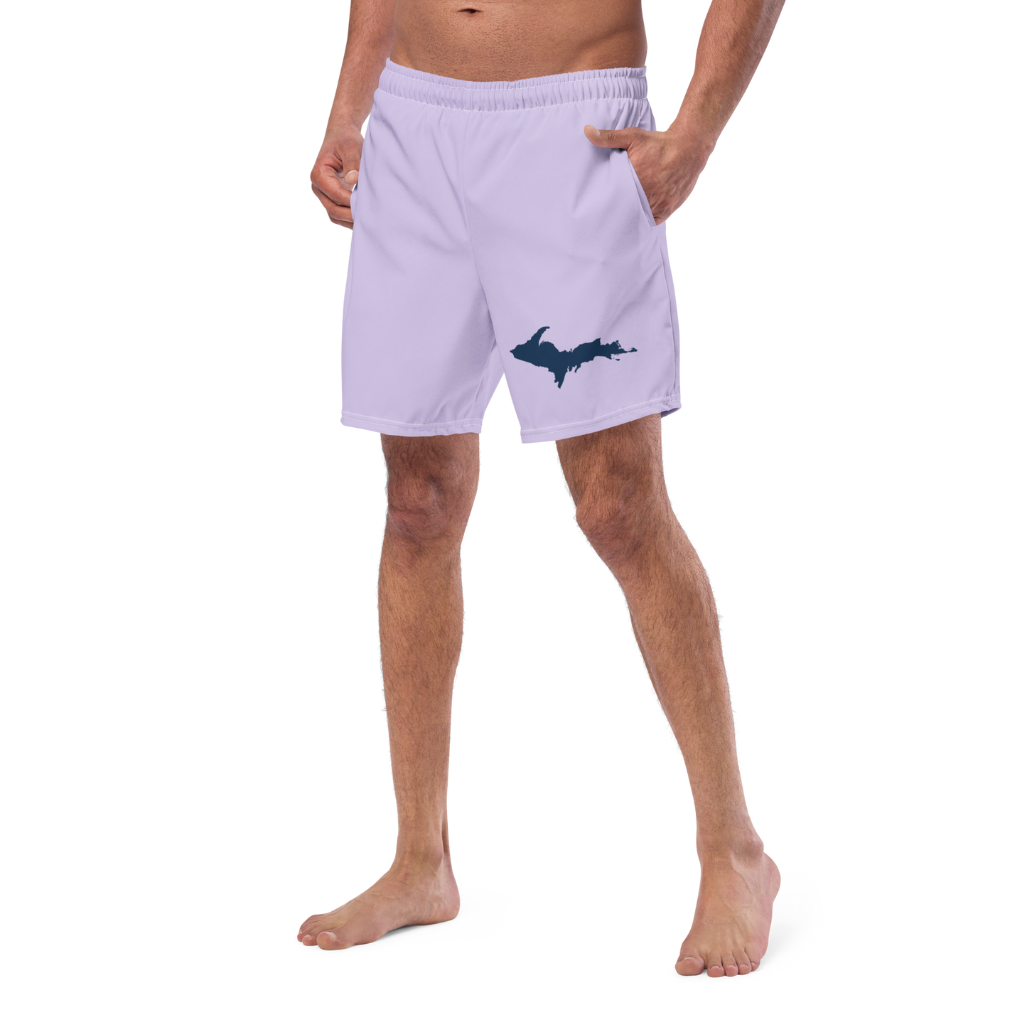 Michigan Upper Peninsula Men's Swim Trunks (w/ UP Outline ) | Lavender