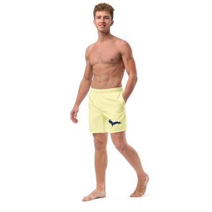 Michigan Upper Peninsula Men's Swim Trunks (w/ UP Outline ) | Canary Yellow