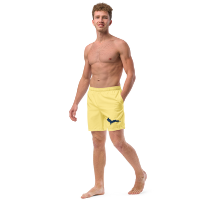 Michigan Upper Peninsula Men's Swim Trunks (w/ UP Outline) | Cherry Yellow