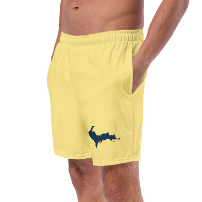 Michigan Upper Peninsula Men's Swim Trunks (w/ UP Outline) | Cherry Yellow