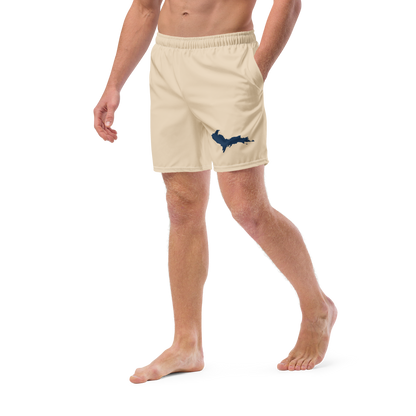 Michigan Upper Peninsula Men's Swim Trunks (w/ UP Outline) | Canvas Color