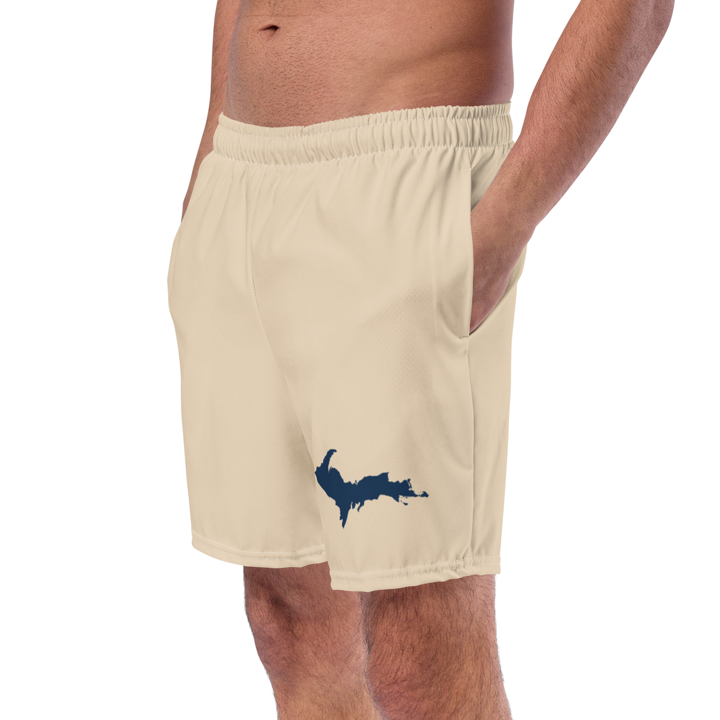 Michigan Upper Peninsula Men's Swim Trunks (w/ UP Outline) | Canvas Color