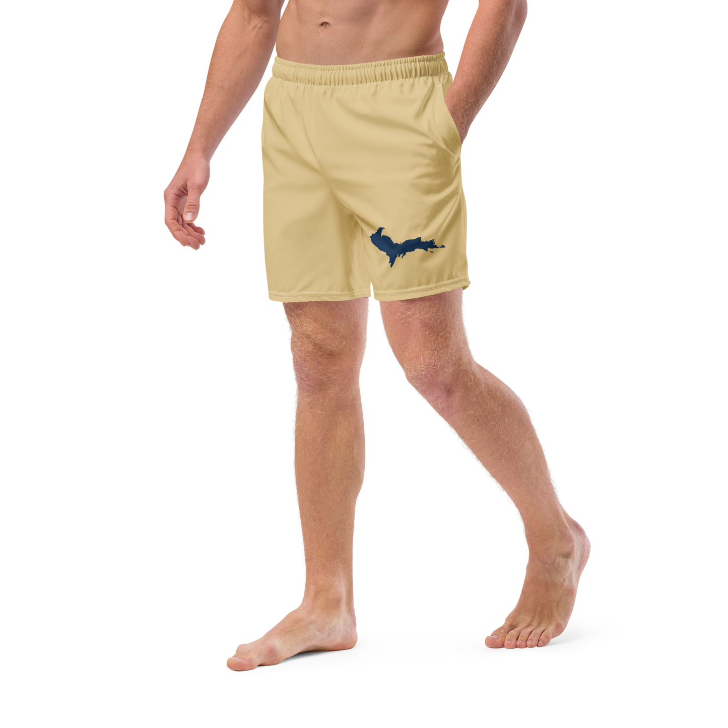 Michigan Upper Peninsula Men's Swim Trunks (w/ UP Outline) | Maple Color