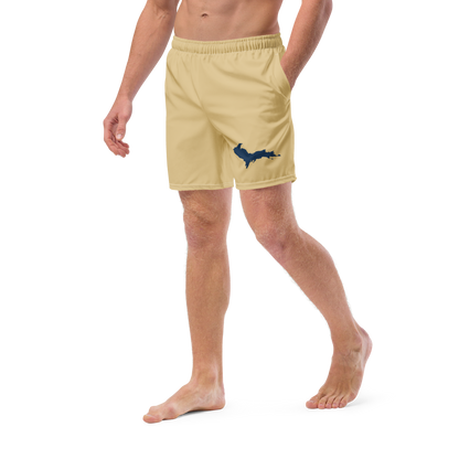 Michigan Upper Peninsula Men's Swim Trunks (w/ UP Outline) | Maple Color