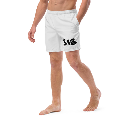 Detroit '313' Men's Swim Trunks | Birch Bark White