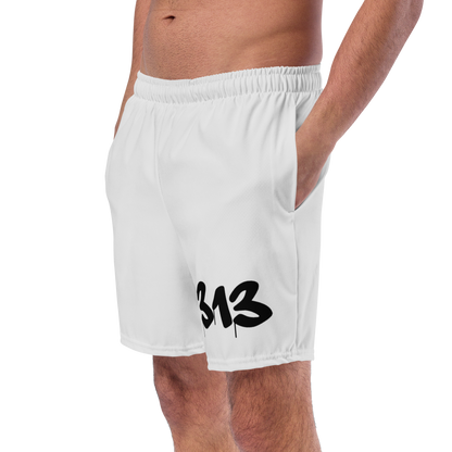 Detroit '313' Men's Swim Trunks | Birch Bark White