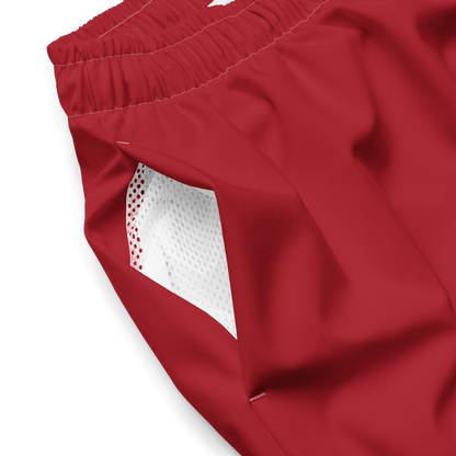 Michigan Upper Peninsula Men's Swim Trunks (w/ UP Outline) | Thimbleberry Red