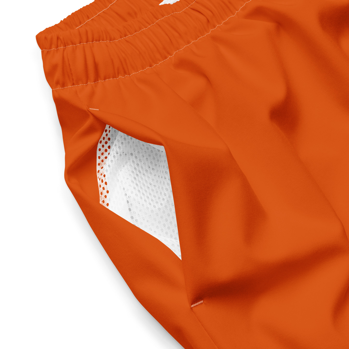 Michigan Upper Peninsula Men's Swim Trunks (w/ UP Outline ) | Maple Leaf Orange